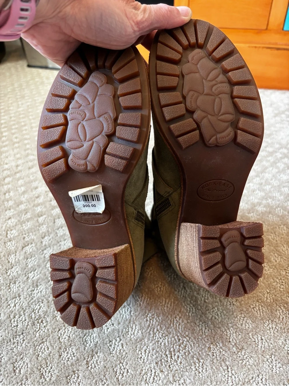 Kork-Ease Dee Hiker Grey-Green Suede Heeled Bootie